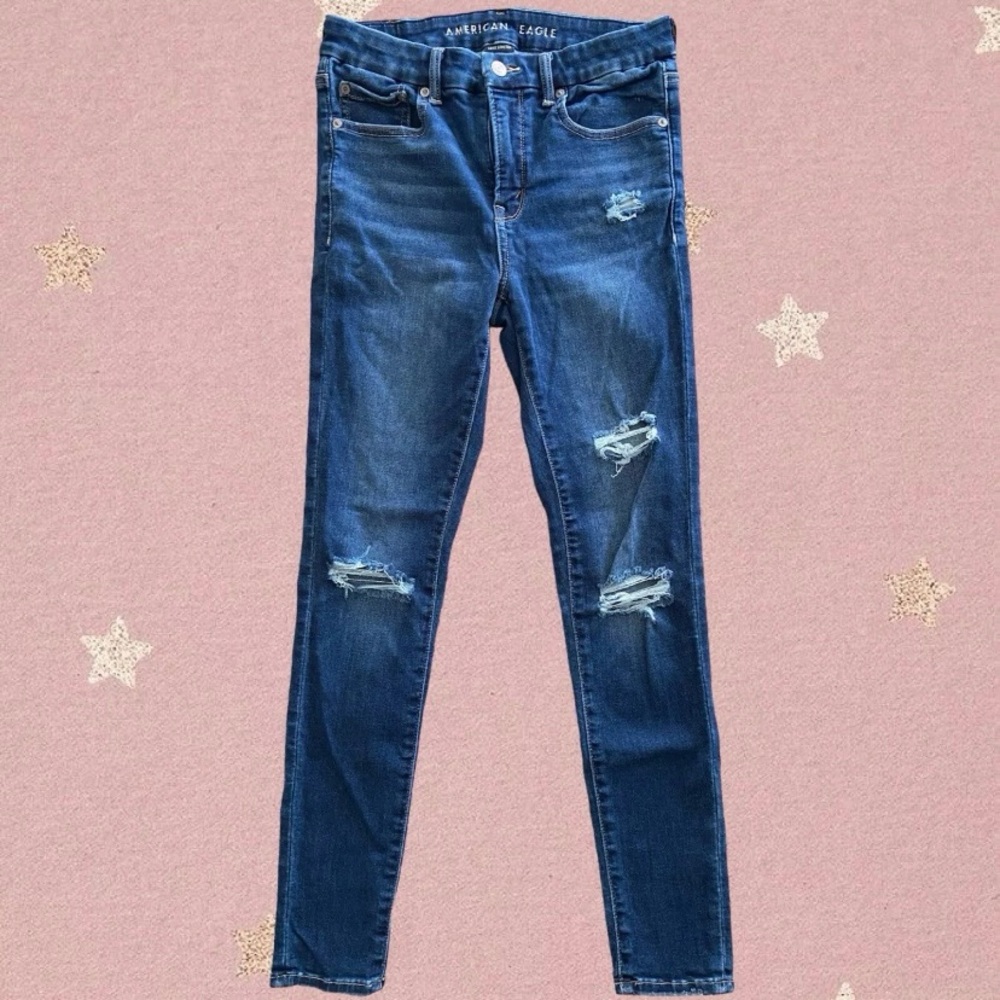 American Eagle High Waisted Hi Rise Jean Jegging Women’s 6 Distressed